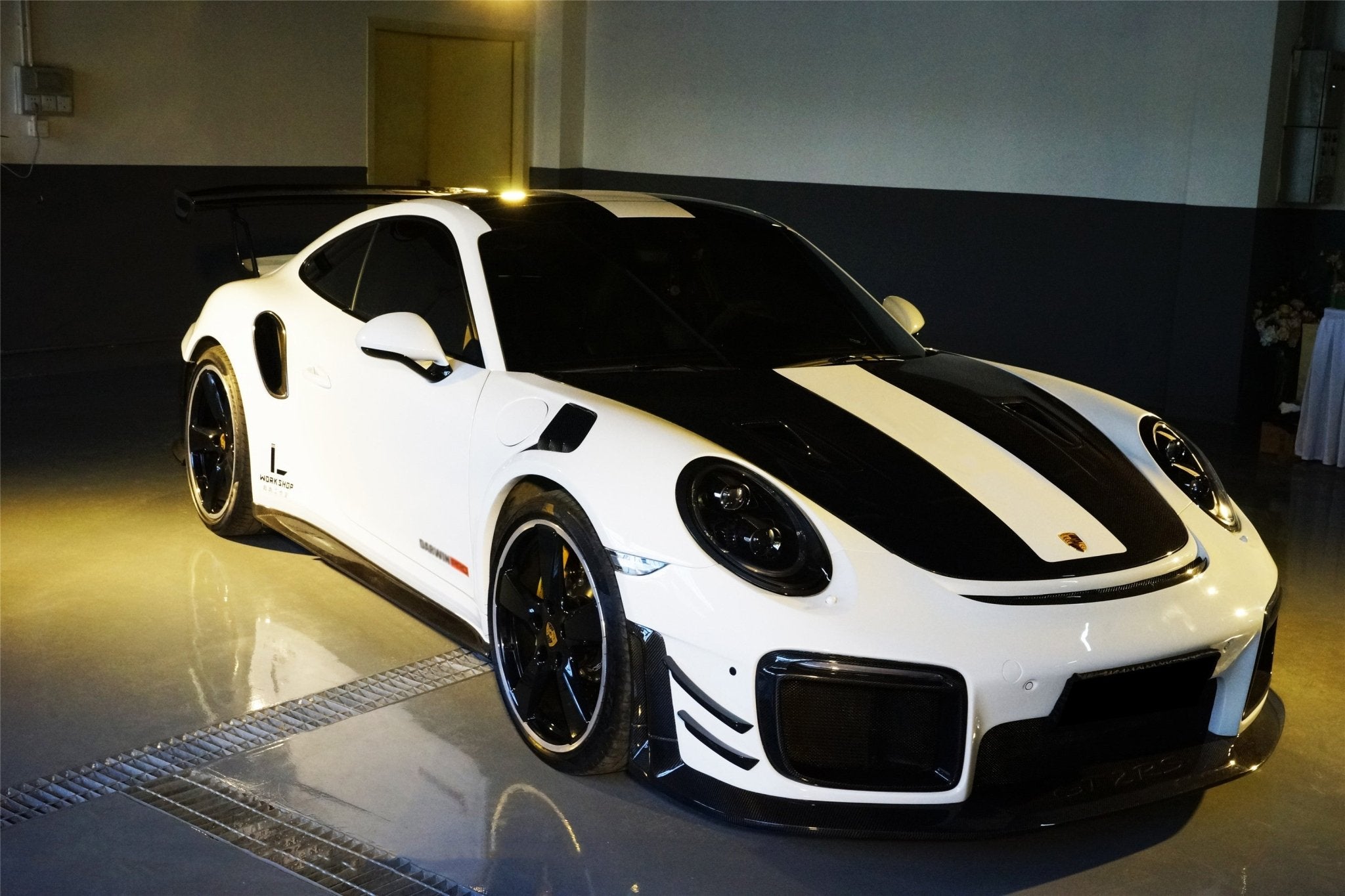 2013 - 2019 Porsche 911 991 Turbo S GT2RS Style Partial Carbon Fiber Front Bumper and Fender